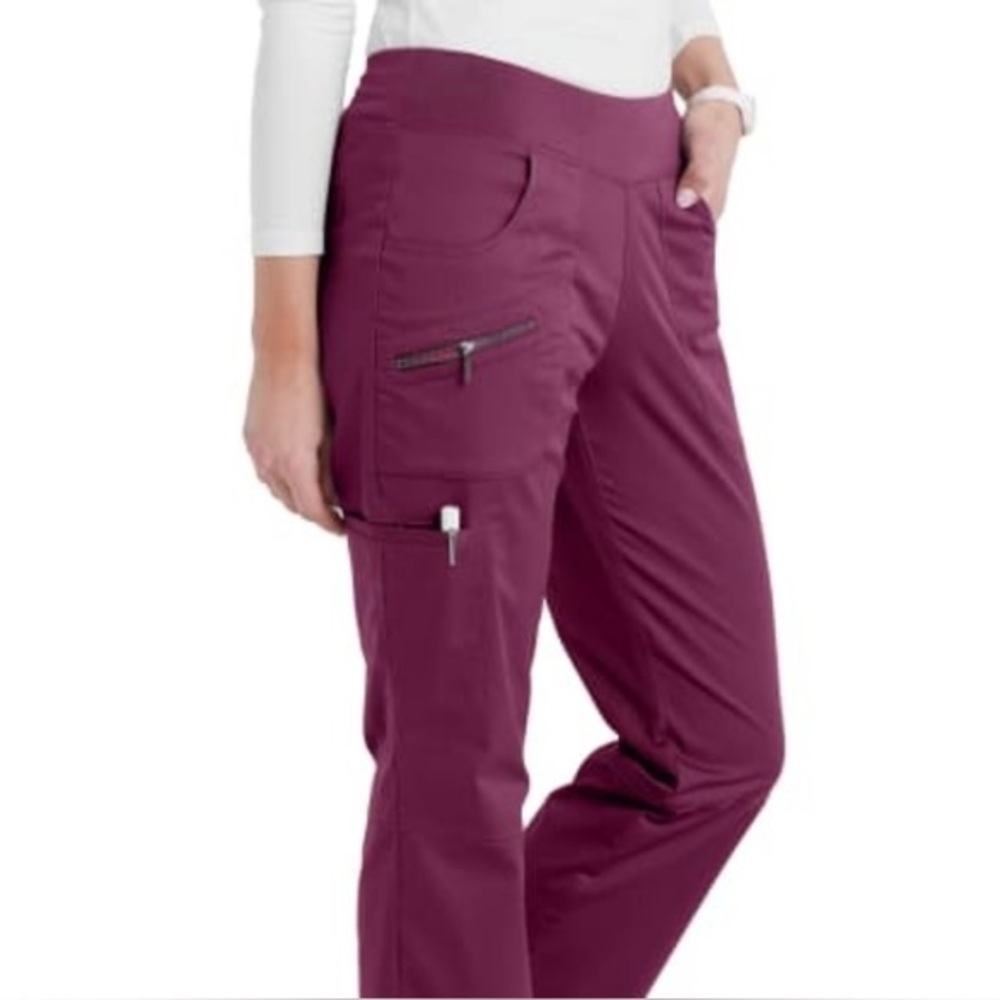 Beyond Scrubs Magenta Plum Purple Scrub Pant - size petite large PL